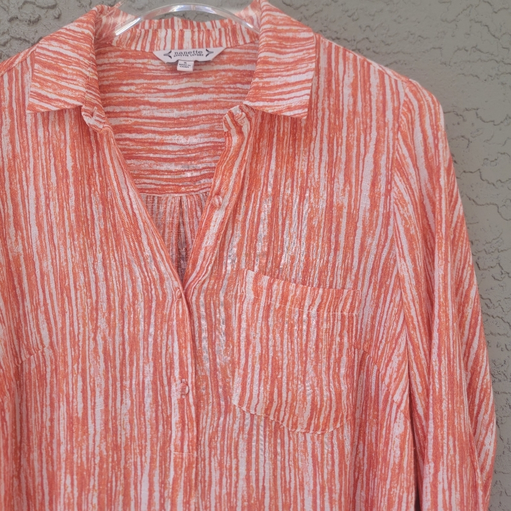 Nanette Lepore Tangerine Orange Coastal Chic tunic Top Size Small - Picture 4 of 12